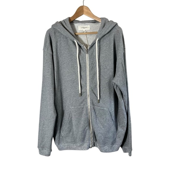 THE GREAT. MAN Varsity Grey The Men's Zip Up Hoodie - Picture 2 of 11